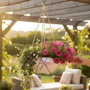 VTG Planter Vase Bugs Dragonflies Insects CottageCore Modern Retro Garden Decor